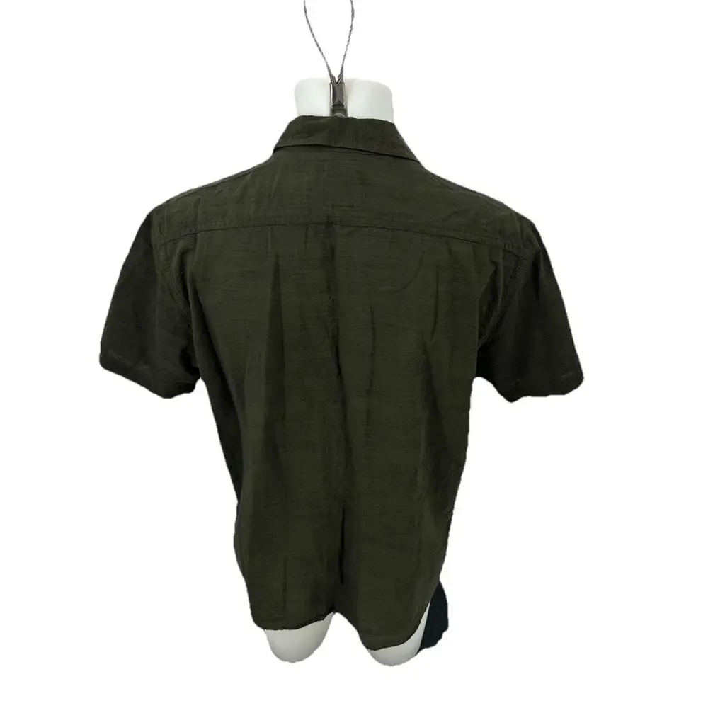 Levi’s XL Men Button Up Short Sleeve Shirt 100% Cotton Casual Green 12-1